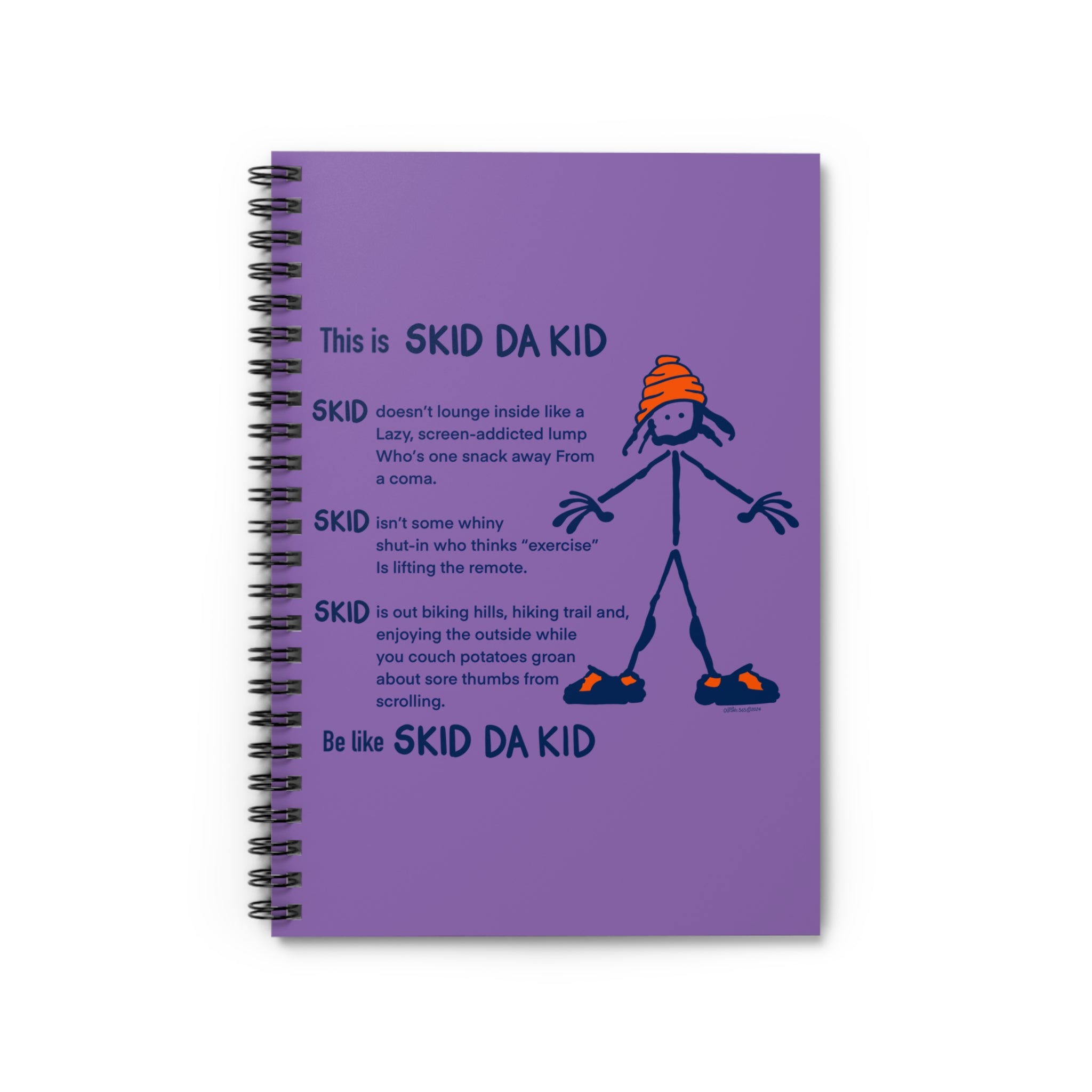 Outside 365 Inspirational Spiral Notebook - 'Be Like SKID DA KID'
