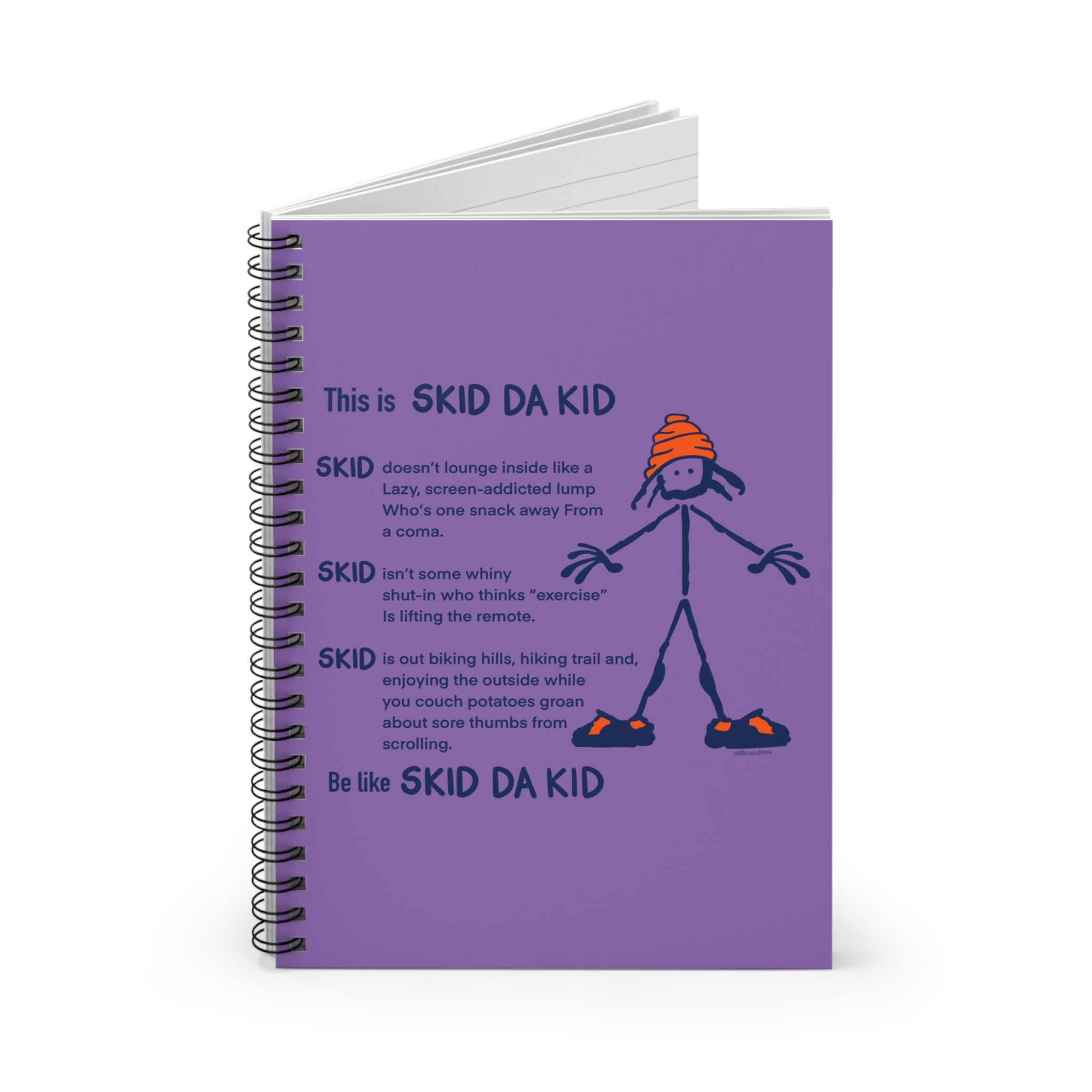 Outside 365 Inspirational Spiral Notebook - 'Be Like SKID DA KID'