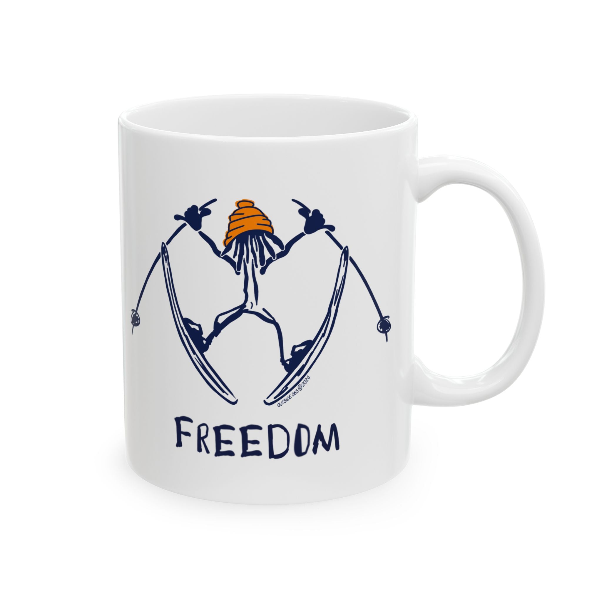 Outside 365 Freedom Skier - Ceramic  Mug, (11oz, 15oz)